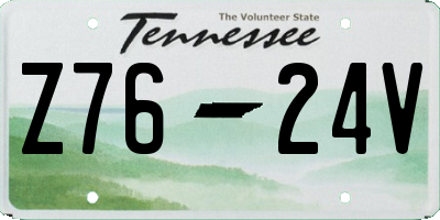 TN license plate Z7624V