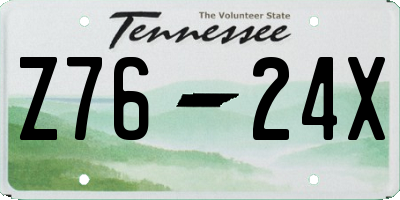 TN license plate Z7624X