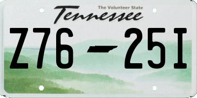 TN license plate Z7625I