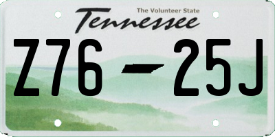 TN license plate Z7625J