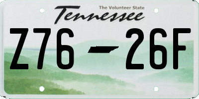 TN license plate Z7626F