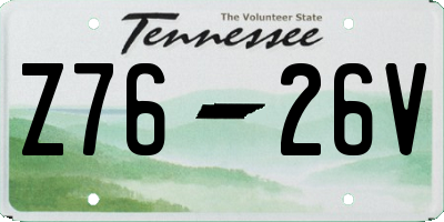 TN license plate Z7626V