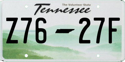 TN license plate Z7627F