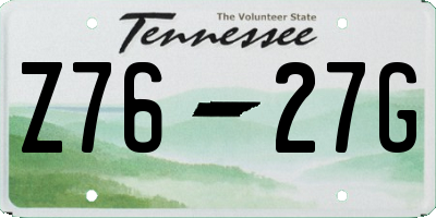 TN license plate Z7627G