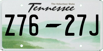 TN license plate Z7627J