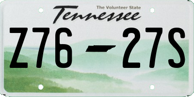 TN license plate Z7627S
