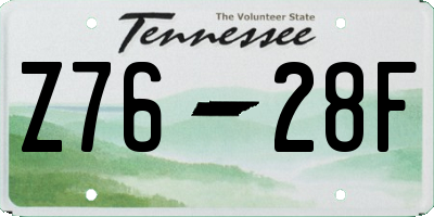 TN license plate Z7628F