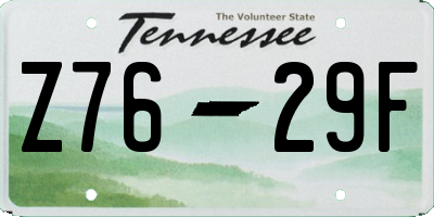 TN license plate Z7629F