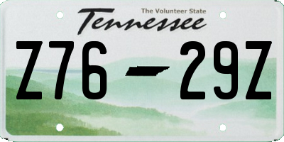 TN license plate Z7629Z