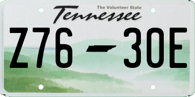 TN license plate Z7630E
