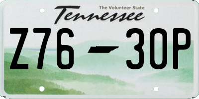 TN license plate Z7630P