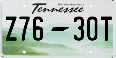 TN license plate Z7630T