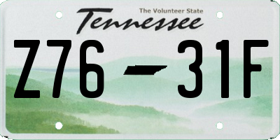 TN license plate Z7631F