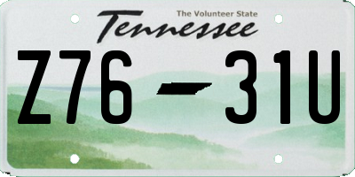 TN license plate Z7631U