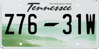 TN license plate Z7631W