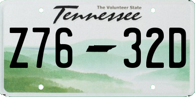TN license plate Z7632D