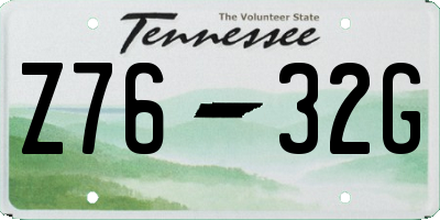 TN license plate Z7632G