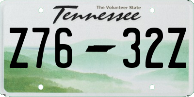 TN license plate Z7632Z