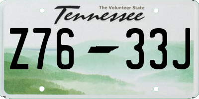 TN license plate Z7633J