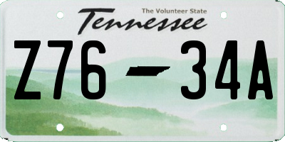 TN license plate Z7634A