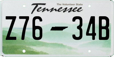 TN license plate Z7634B