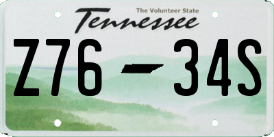 TN license plate Z7634S
