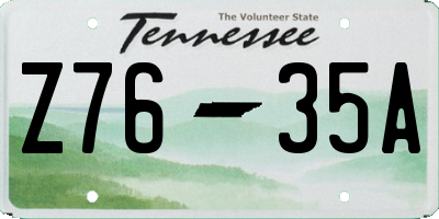 TN license plate Z7635A