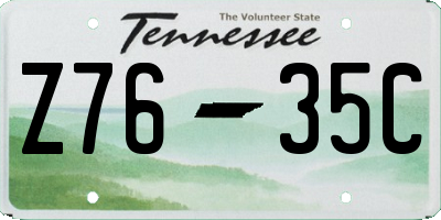 TN license plate Z7635C