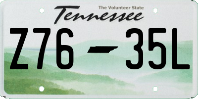 TN license plate Z7635L