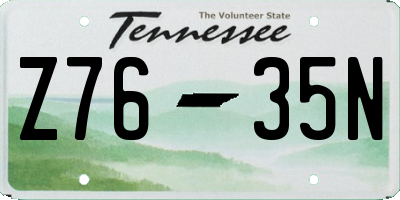 TN license plate Z7635N