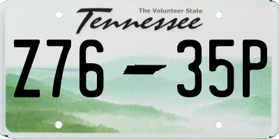 TN license plate Z7635P