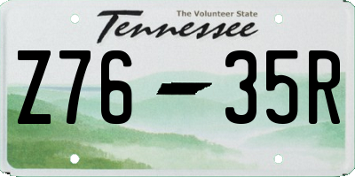 TN license plate Z7635R