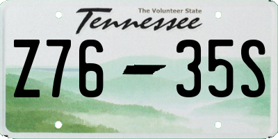 TN license plate Z7635S