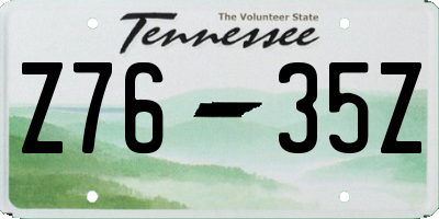 TN license plate Z7635Z