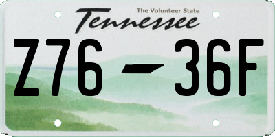 TN license plate Z7636F