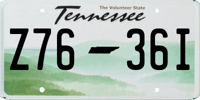 TN license plate Z7636I