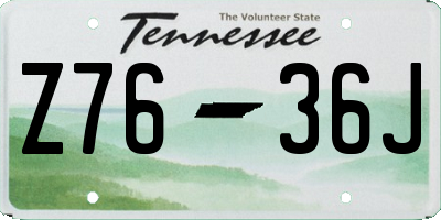 TN license plate Z7636J