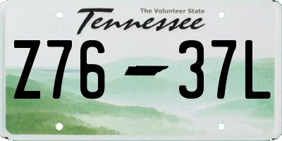 TN license plate Z7637L