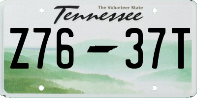 TN license plate Z7637T