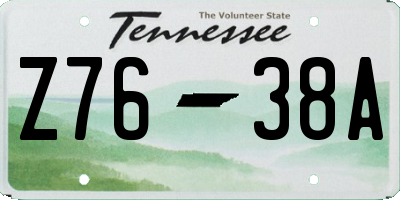 TN license plate Z7638A