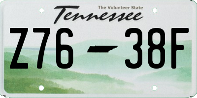 TN license plate Z7638F