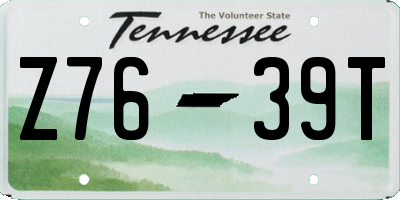 TN license plate Z7639T
