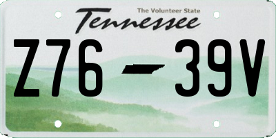 TN license plate Z7639V