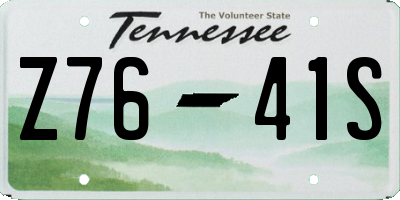 TN license plate Z7641S