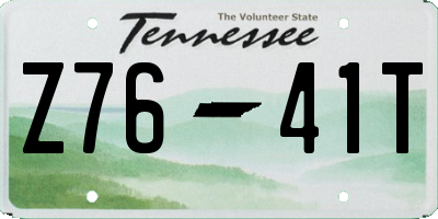 TN license plate Z7641T