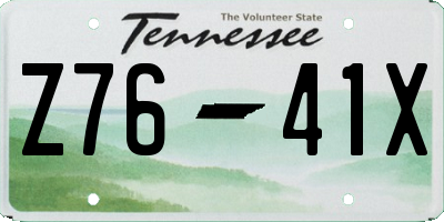 TN license plate Z7641X
