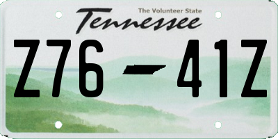 TN license plate Z7641Z