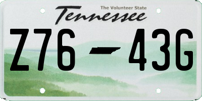 TN license plate Z7643G