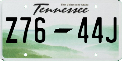 TN license plate Z7644J