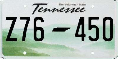 TN license plate Z7645O